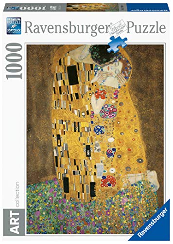 Ravensburger Puzzle 1000 Piezas, Klimt: El Beso, Puzzle Arte, Puzzle para Adultos, Puzzle Klimt, Rompecabezas Ravensburger