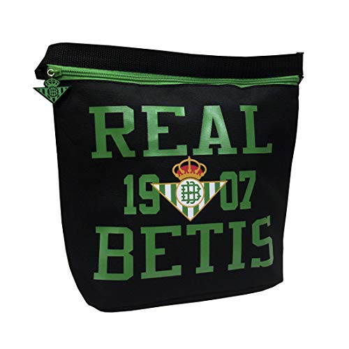 REAL BETIS - Bolsa Isotérmica, con Cremallera, con Doble Cierre, Color Negro y Verde, Producto Oficial (CyP Brands)