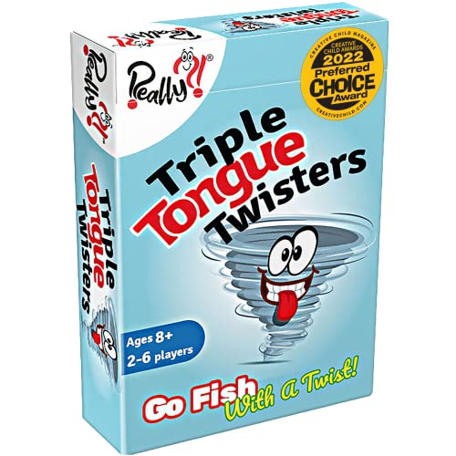 Really?! Juego de cartas de triple lengua Twisters para niños, adolescentes y adultos, apto para familias, el más divertido y educativo Go Fish que jamás jugarás