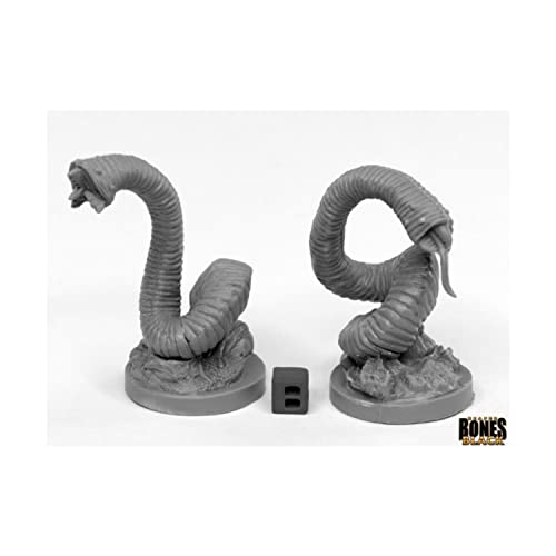 Reaper Miniatures - Leechas gigantes (2) #44031 huesos de plástico negro sin pintar Minis