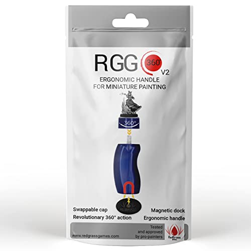 Redgrassgames RGG 360 V2 - Mango de pintura para miniaturas, color azul y gris