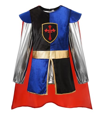 ReliBeauty Disfraz Caballero Medieval Niño Edad Media Disfraz de Templario Festival Sant Jordi, 120