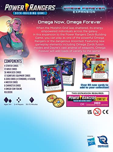 Renegade Game Studios Power Rangers Deck-Building Game: Omega Forever Expansion - Explansion to Power Rangers Deck-Building Game Core Set. Ages 14+, 2-4 Players, 30-70 Min,Multi
