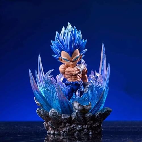 REOZIGN - Juego de figuras LG wcf Goku, Vegeta, Broly Figure Statue 10 cm / 3,9 pulgadas Gk Figures Collectibles Decoraciones Artesanía Regalos (Lighting Vegeta Blue)
