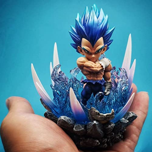 REOZIGN - Juego de figuras LG wcf Goku, Vegeta, Broly Figure Statue 10 cm / 3,9 pulgadas Gk Figures Collectibles Decoraciones Artesanía Regalos (Lighting Vegeta Blue)