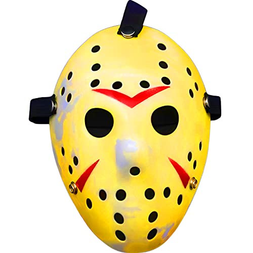 Retoo Jason Máscara de Hockey de Halloween, Máscara de Halloween, Máscara Jason Cosplay Fiesta Adultos, Máscara Hockey Festival Máscara Hombre Mujer Niños Horror Máscara Viernes de los 13 Hockey