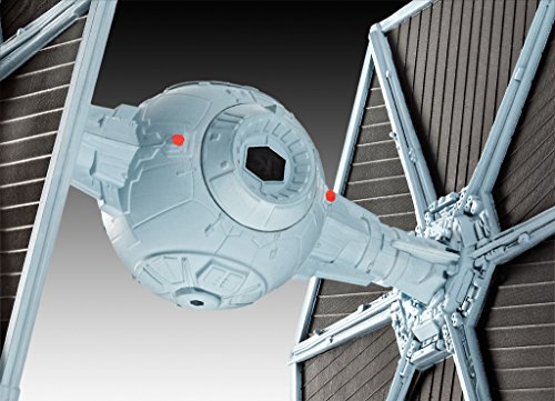 Revell Star Wars Set Tie Fighter en Kit Modelo con Base Accesorios, fácil Pegar y para pintarlas, Escala 1:110 (63605), 9,2 cm de Largo