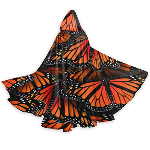 RFSHOP Capa de mariposas monarca, disfraz de bruja vampiro de Halloween, disfraz de cosplay con capucha, color negro