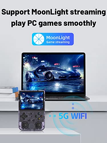 RG353V - Consola de juegos portátil integrada 4452 juegos con tarjeta 64G, RG353V con sistema operativo dual Android 11 + Linux, compatible con WiFi 5G 4.2 Bluetooth Online Fighting, streaming y HDMI