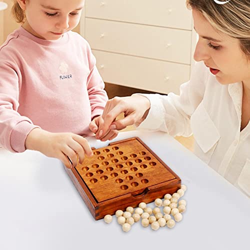 Richolyn Mesa Solitario | Decoración Tablero Madera Hecha a Mano,Noble Chess Jump Chess Toy para Adultos niños, Juego Familiar Educativo clásico