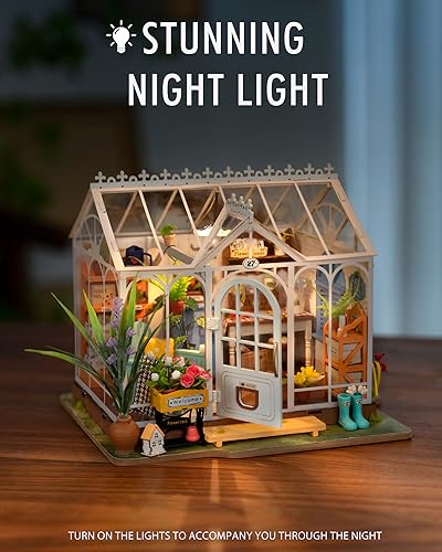 Rolife Casa de Muñecas Casa en Miniatura con Accesorios Hecha a Mano Kits Modelo para Adultos para Construir Juguetes Navidad Regalos de Cumpleaños para Niñas y Mujeres (Dreamy Garden)
