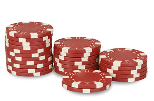 Rollos de 25 fichas de poker : Dice Rojo