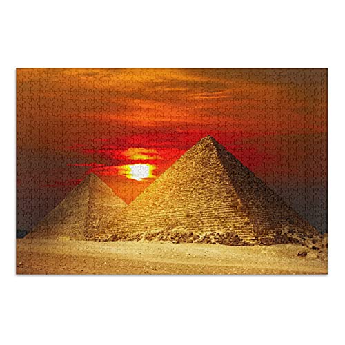 Rompecabezas de 1000 piezas para adultos y niños, pirámides egipcias, rompecabezas de Egipto, juegos educativos, decoración del hogar