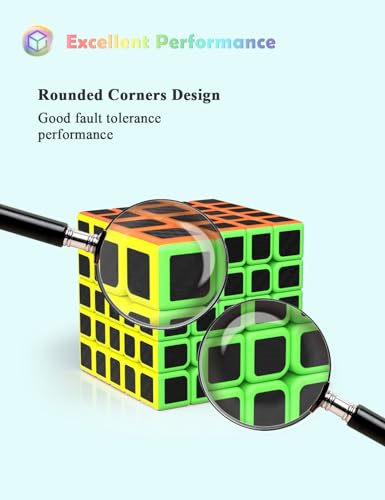 ROXENDA Cubo de Velocidad 5x5, Cubo Mágico 5x5x5 Etiqueta de Fibra de Carbono Super-Duradera con Colores Vivos (5x5x5)
