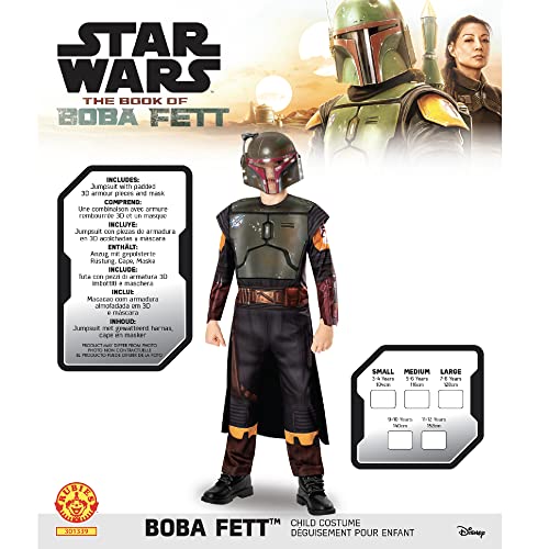Rubie's Disfraz oficial de Boba Fett de Star Wars, disfraz infantil de lujo de Boba Fett, para niños de 11 a 12 años, Día Mundial del Libro