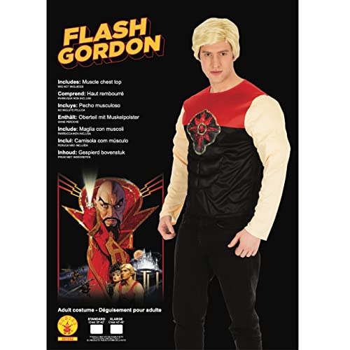 Rubies Disfraz oficial de Flash Gordon Muscle Top, para adultos, talla estándar, Top musculoso. Oficial de DC Comics, para Carnaval, Navidad, Cumpleaños, Fiestas y Halloween.