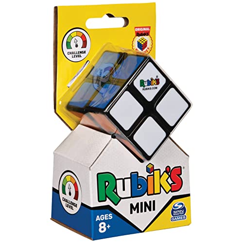 Rubik's, SPIN Master, el Cubo 2X2 Mini, el Original, con 2 Capas de 4 Cubos, Rompecabezas Profesional en combinación de Colores, Bolsillo, Adecuado para niños de 8 6064345