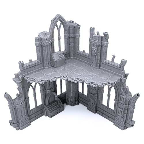Ruinas góticas de ciencia ficción por Terrain4Print (juego C), juego de rol de mesa impreso en 3D y terreno de juego de guerra para miniaturas de 28 mm