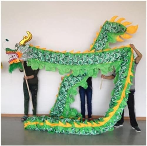 SAAKO Danza del dragón de Seda 5,5 m (18 pies) Danza del dragón para Adultos Año Nuevo Chino 3D Danza del dragón de Seda Colorida Deportes al Aire Libre dragón Fitness Cinta Interesante