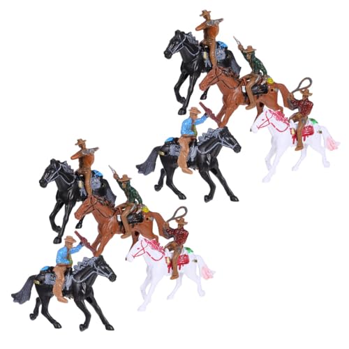 SAFIGLE 8 Uds Mini Figuras Mini Accesorios Decoración del Hogar Figuras De Nativos Americanos Figuras del Salvaje Oeste Figuras De Plástico Modelo Jinete Arena Decoraciones De Mesa Modelo