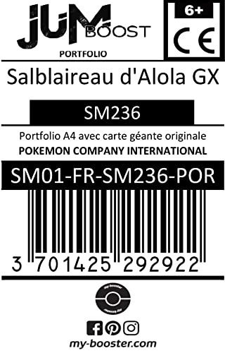 Salblaireau d'Alola GX (Sandslash de Alola) SM236 - JUMBO - Jumboost X Soleil & Lune 1 - Portafolio A4 - Almacenamiento 180 Cartas