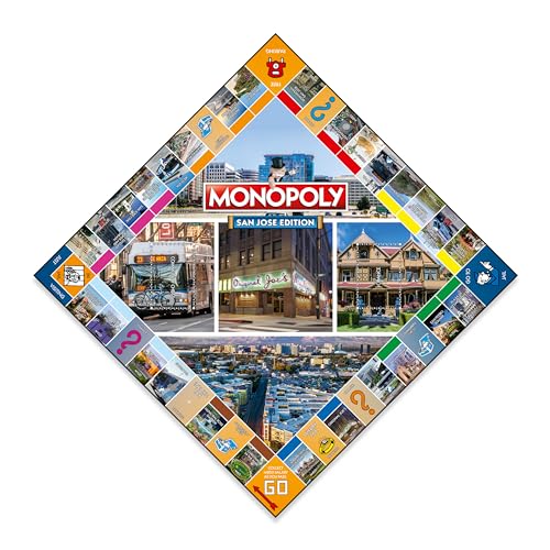 San Jose Monopoly - Juego de mesa familiar, para 2 a 6 jugadores, adultos y niños a partir de 8 años, compra, vende e intercambia tu camino hacia el éxito