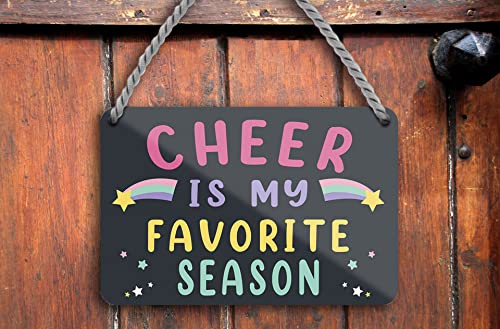 schilderkreis24 Cartel de chapa divertido con texto en inglés "Cheer is my Favorite Season", decoración divertida, vintage, retro, humor, idea de regalo para cumpleaños, Navidad, 18 x 12 cm