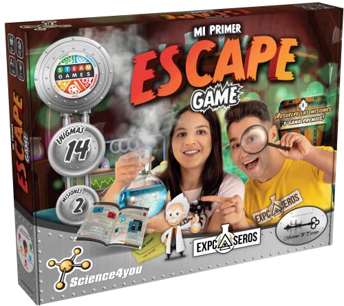 Science4you Mi Primer Escape Game ExpCaseros - 14 Enigmas y 2 Missiones: Resuelve Acertijos - Juegos de Mesa con Rompecabezas, Juguetes Educativos Niñas 8 9 10 Años