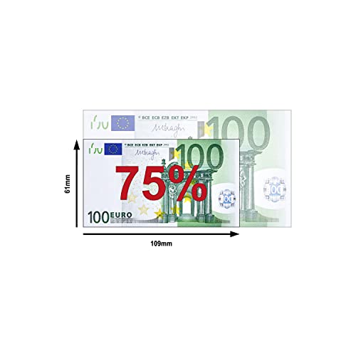 Scratch Cash 100 x € 100 Euro para Jugar (75% más pequeño Que el tamaño Real)