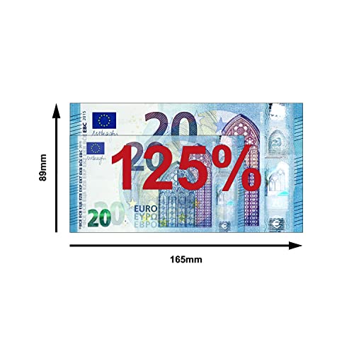 Scratch Cash 100 x € 20 Euro Money to Play (Tamaño Aumentado al 125% en comparación con el Dinero Real)