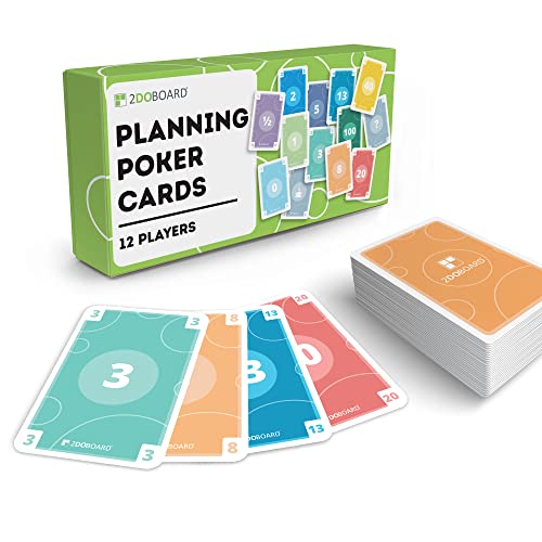 Scrum Cards - 12 Jugadores - Juego Poker - Incluye un E-Book con Instrucciones en español - Cartas de Póker de Planificación para Scrum - Agile Planning Poker Cards
