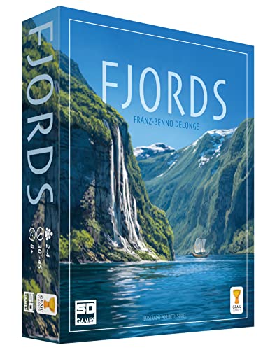 SD GAMES - Fjords: Juego de Estrategia Vikingo con Losetas - Tamaño Compacto 27X21X7cm