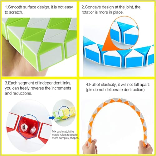 Serpiente Rubik Cubo,8PCS Mágico Serpiente,Mini Serpiente Magica,Magic Snake Cube,Regalo Cumpleaños Niños,Puzzle Serpiente Mágica,Juguete de Rompecabezas para Niños,para Regalos Invitados Niños