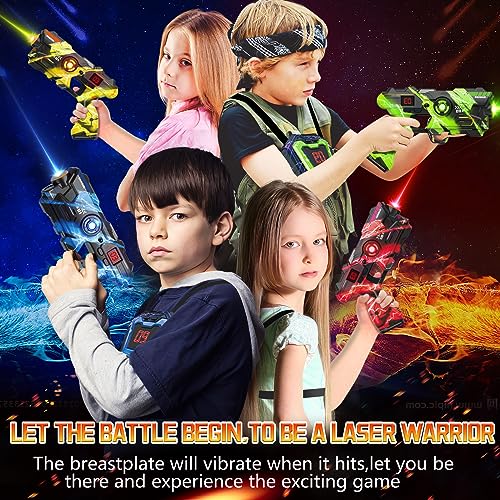 Set de etiquetas láser, pistola de juguete para niños y adultos, juego de 4 unidades multifunción láser con función de pulverización y pantalla LED para familia, actividades en interiores y exteriores