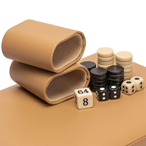 Set de Juego de Mini Backgammon de Viaje magnético en Cuero sintético de Yellow Mountain Imports, Bozcaada -Tablero de 23,5 centímetros