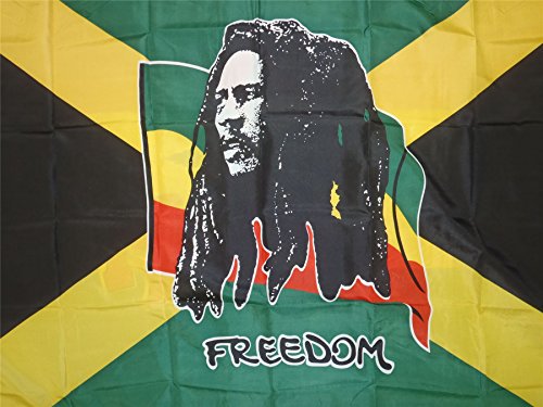 SHATCHI Banderas nacionales de 5 x 3 pies, decoración para rugby, críquet, fútbol, deportes, copa del mundo 2023, cubierta de mesa, poliéster, Bob Marley