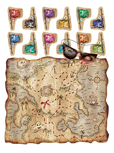 SHATCHI Mapa del tesoro para niños, accesorios temáticos de pirata, Halloween, fiesta, estilo retro