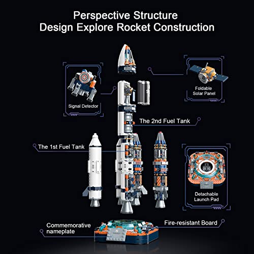 Sillbird Ideas Juego de construcción de cohete espacial, para adolescentes y adultos, niños creativos a partir de 8 años (863 piezas)