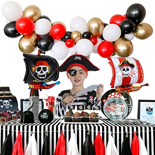 Sincere Party Disfraz de pirata para niños con sombrero, espada, ojo para niños unisex de 3-4 años