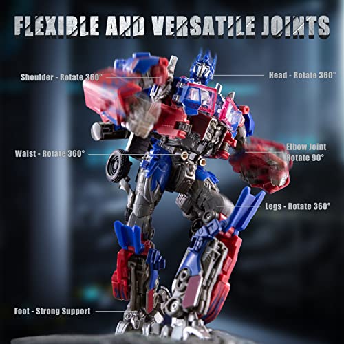 SK MISS Transformable Optimus Juguete Prime, Figuras de Acción Deformable Juguetes Robot con Extra Cabeza y Arma, Regalo para Niños de 7+ años