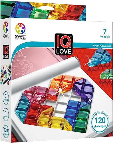 smart games - IQ Love, Puzzle Game with 120 Challenges, 2 Playing Modes, 7+ Years