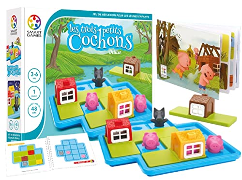 SmartGames Les Trois Petits Cochons - Deluxe Preescolar Niño/niña - Juegos educativos (Multicolor, Preescolar, Niño/niña, 3 año(s), 6 año(s), 48 pieza(s))