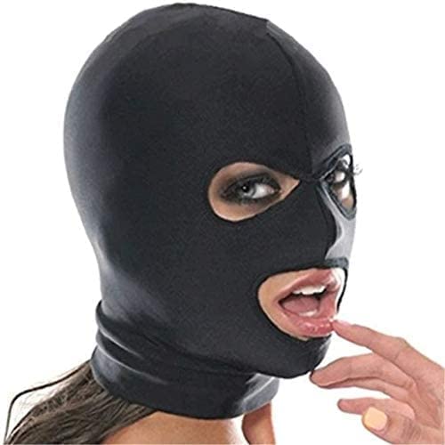 SmartRing 1 máscara de ojos transpirable unisex, máscara de cara completa, máscara de cosplay con capucha (negro, estilo ocasional).