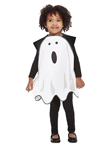 Smiffys Toddler Ghost Tabardo fantasma para niños pequeños, color blanco, Toddler-1-2 Years (63070T1)