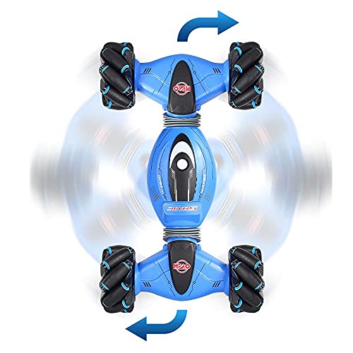 SMJY Efecto de distorsión de Escala 1/12 RC Car 2.4GHZ Manija de Reloj Control Remoto Dual Vehículo RC Rotación de 360 °/Escalada de 45 ° Camión RC con luz y música RC Crawlers (Color : Blue)