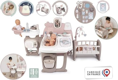 Smoby- Baby Nurse La Casa de los Bebés, Incluye Muñeco de 30cm, 20 Accesorios, para Muñecos Bebé de hasta 42 cm, Adecuado a Partir de 3 Años (7600220376)