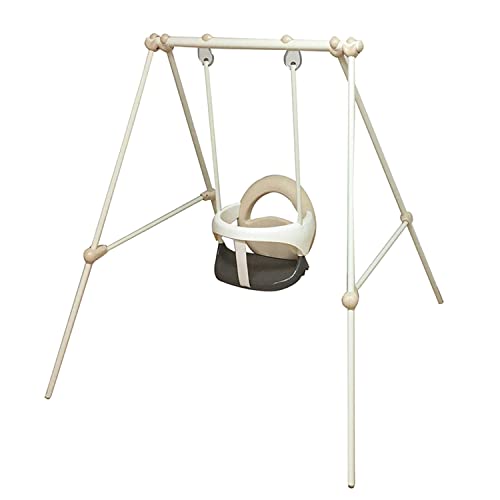 Smoby - Baby Swing, Columpio Apto para Interior y Exterior, Estructura de Metal Segura, Estable y Resistente, Color Beige, Adecuado a Partir de 6 Meses - 120 x 124 x 120 cm