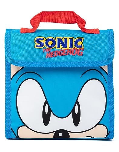 Sonic The Hedgehog Mochila para Niños | Diseño Azul con Accesorios Esenciales | Viene con Estuche para lápices y Botella de Agua | Aprovecha la Magia del Juego y la Película