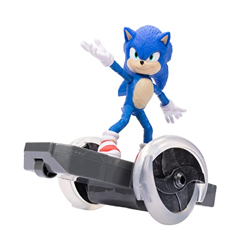 Sonic The Hedgehog – Vehículo Radio control Sonic de 15 cm Totalmente Articulada – Juguete con Diferentes Modos de Conducción y Giros 360 º - Juguete para Mayores de 3 Años