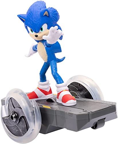Sonic The Hedgehog – Vehículo Radio control Sonic de 15 cm Totalmente Articulada – Juguete con Diferentes Modos de Conducción y Giros 360 º - Juguete para Mayores de 3 Años